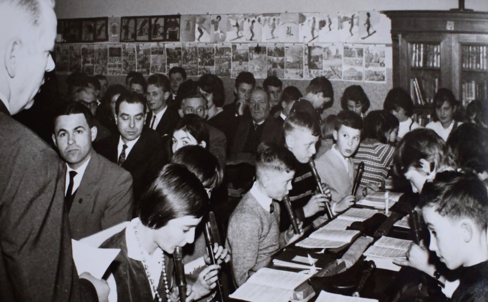 Weihnachtsfeier an der Grundschule Oberraden um 1960