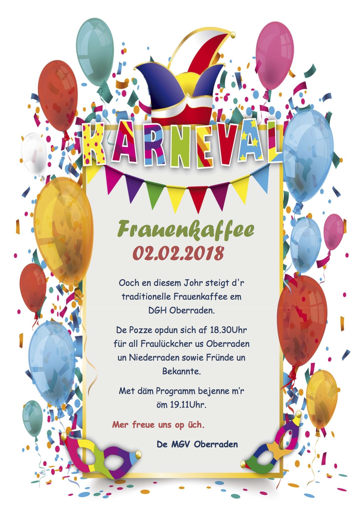 Plakat Ankündigung Frauenkaffee