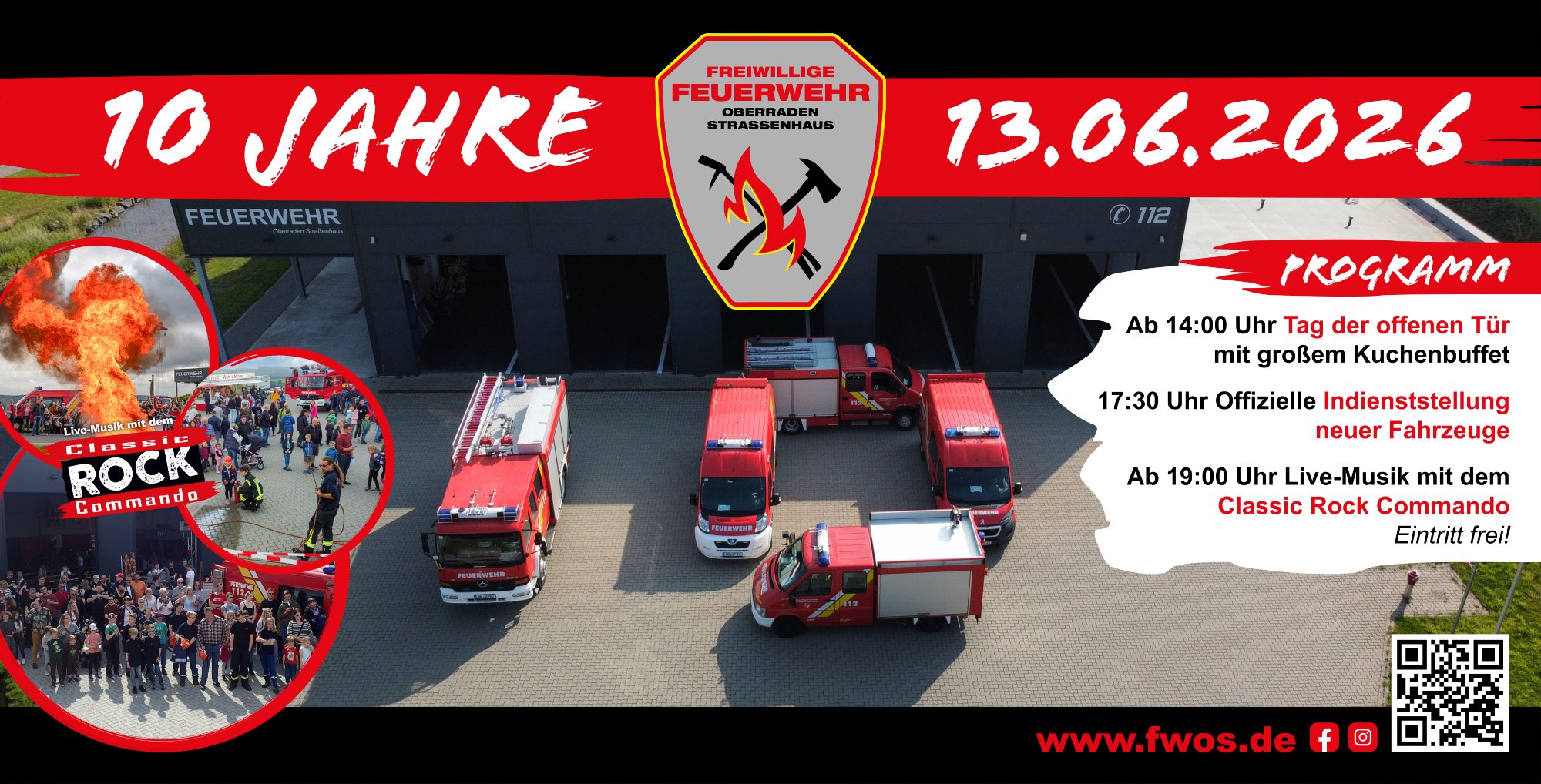 Hinweis auf Event 10 Jahre Freiwillige Feuerwehr Oberraden-Straßenhaus